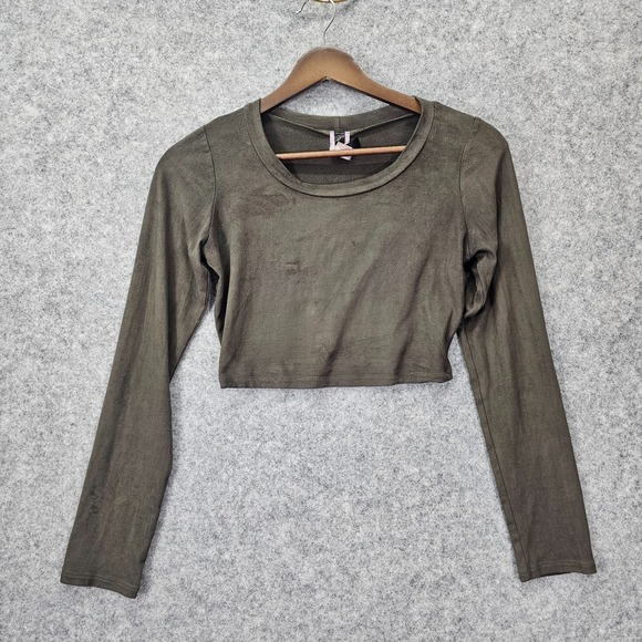 Jnk Tops - Long Sleeve Crop Top Womens Small Olive Green Stretch Y2K Grunge Baddie JnK USA
